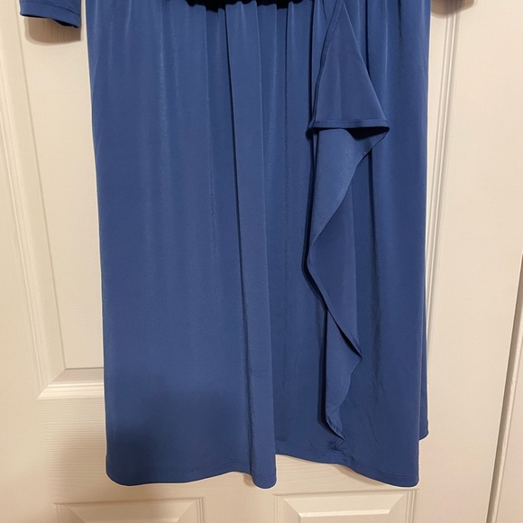 Chadwick’s Shape Blue Faux Wrap Dress - Size 14 - Picture 3 of 6